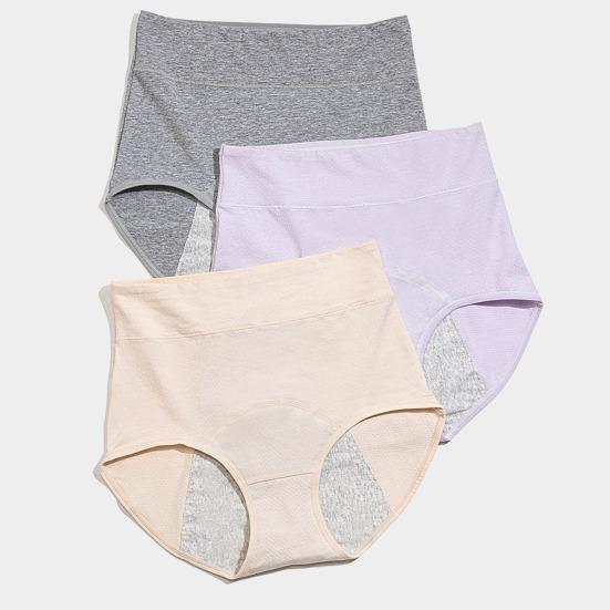 Frauen Höschen Einfarbig Plus Größe Weichen Hintern-angehoben Hohe Taille Nahtlose Elastische Periode