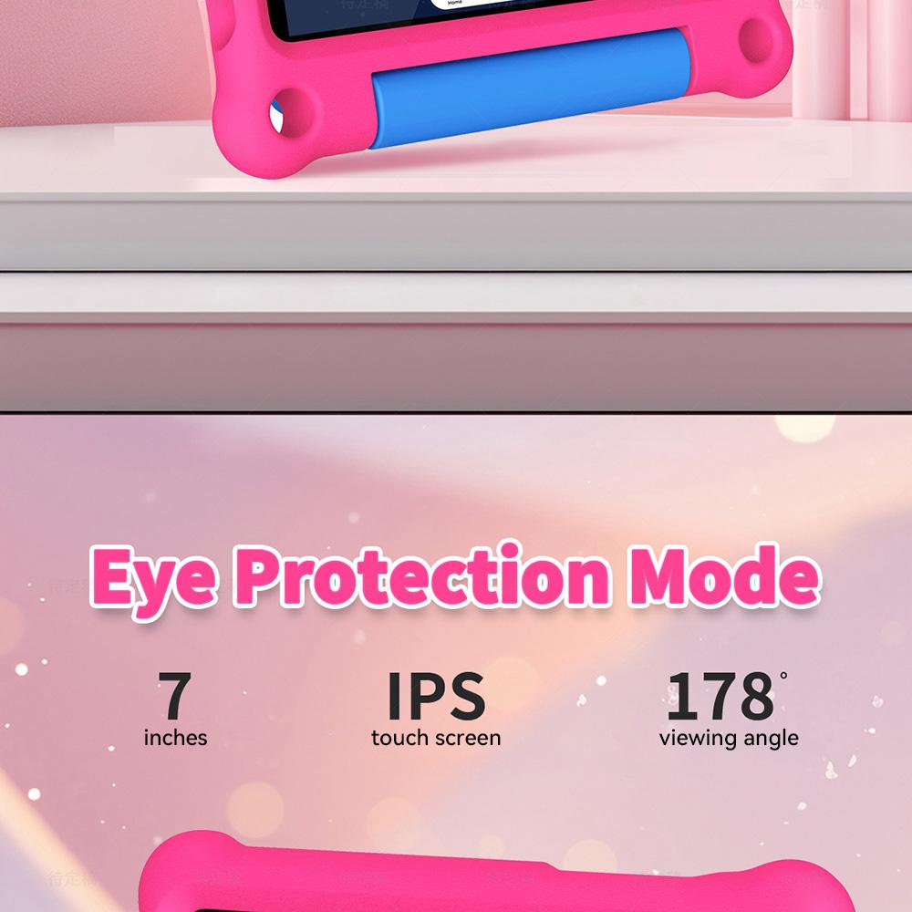 G-tab T7 Pro Kids Tablet, 7 Inch 1024*600 IPS Screen, Android 14, 1.5GHz Quad-core CPU, 4GB RAM (2GB +2GB Expansion) 64GB ROM