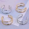 1/2pcs Simple Kpop Fashion Double Layer Open Adjustable Stainless Steel Ring For Women Men Accessories Finger Jewelry Bague Gift
