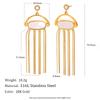 MamacitaSlay 316L Stainless Steel Shell Jellyfish Shaped Long Tassel Earrings Party Waterproof Jewelry Women's Charm Earrings