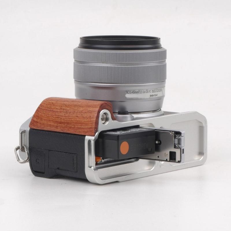 Wood Handle Camera Quick Release Hand Grip For XM5 Camera Photography Studio Gear, Metal Baseplate