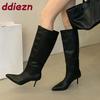 Fashion Fashion Pointed Toe Women Knee High Boots With Thin Heels Shoes Party Sexy Ladies Long Modern Boots Shoes Female Pumps  lady