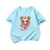 Kids Cotton T Shirt Girl With Pink Unicorn Print Crew Neck Short Sleeve Tee Casual Boys Girls Summer Tops