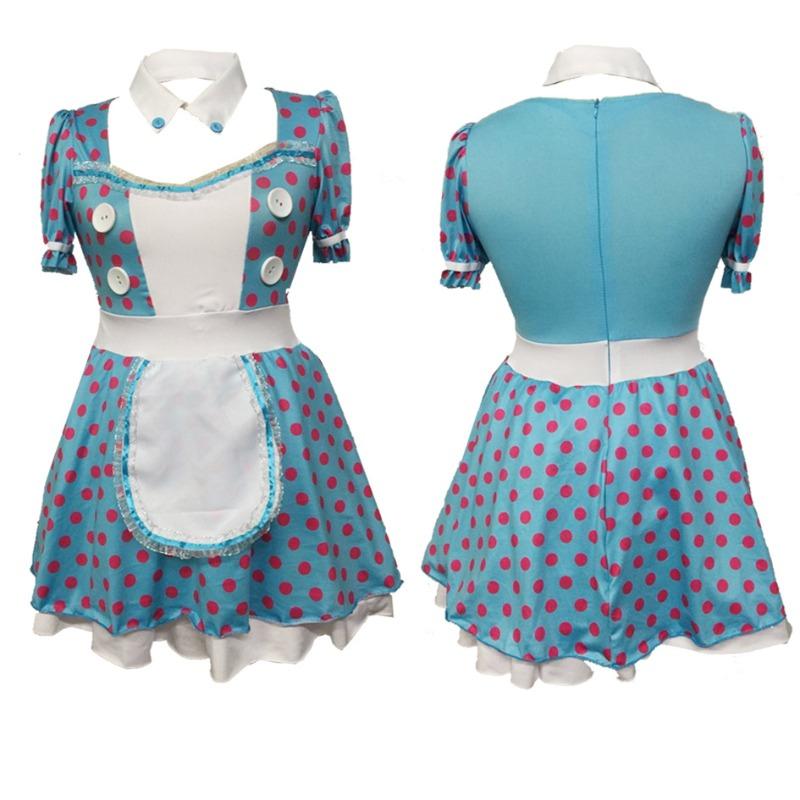New Halloween Blue Cute Maid Costume Clown Costume Nightclub Bar Performance Costume Team Performance Costume
