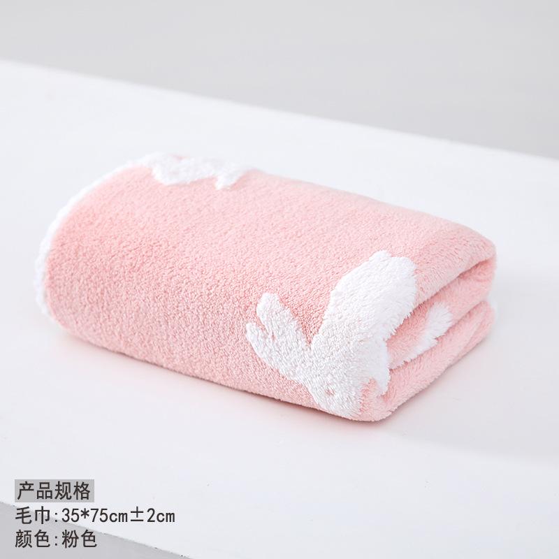 Towel New Jacquard Coral Fleece Striped Texture Soft Absorbent Household Face Towel Hand Towel