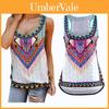 New Stylish European American Sleeveless Vintage Print Tank Top Plus Size