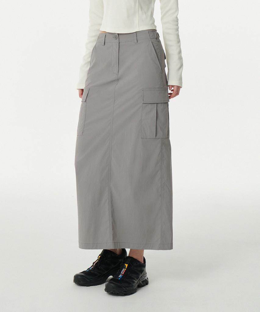 Musinsa Standard Woman Women'S Cargo Maxi Skirt [Light Grey]