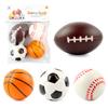 Novel Stress Relief Toys Filled Cotton Grip Ball Rugby Basketball Soccer Decompression Vent Foam Ball
