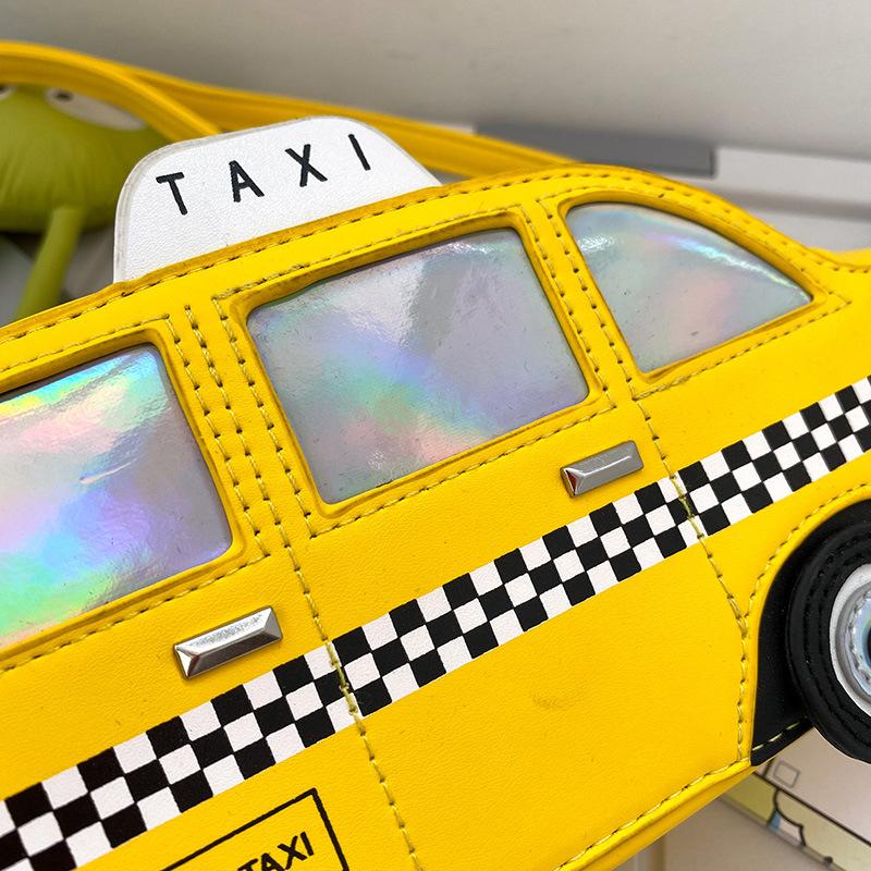 Nuevo Bolso de Hombro Amarillo de Taxis para Mujer Cartera Linda de Dibujos Animados Bolso de Mano Bolso Cruzado para Niñas Bolso de Mano Casual Femenino Cuero