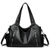 Women PU Leather Tote Shoulder Bag Large Capacity Multi Zipper Pockets Handbag Detachable Crossbody Strap Soft Vintage Casual Daily Shopping