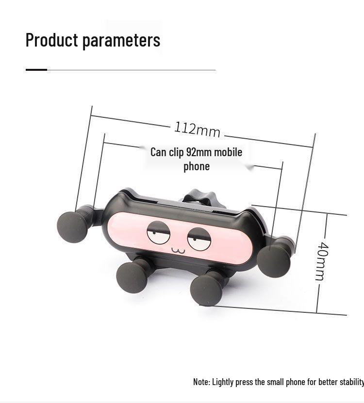 Gravity Sensing Car Phone Holder - Cute, Non-blocking, Multi-functional Cartoon Design for Vehicles