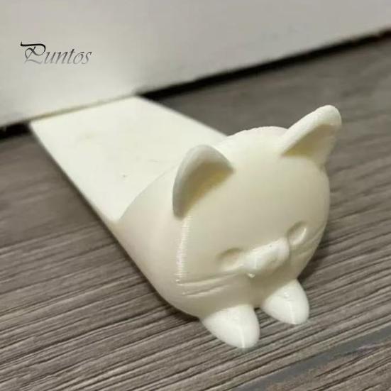 Wear Resistant Door Stop 3D Printed Lying Cat Doorstop, Decorative Kitten Stopper Wedge, Animal Anti-slip Floor Carpet Doorstop for Home Living