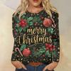 Women's Fashion Casual Long Sleeve  Print Round Neck Top