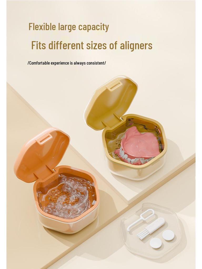 Portable Orthodontic Retainer & Denture Storage Box for All Ages