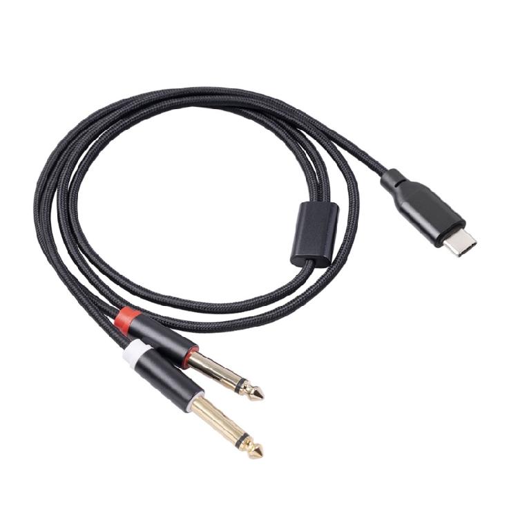 USB C to 6.35mm TRS Cable Type C to Double 6.35mm Cord Widely Compatibility