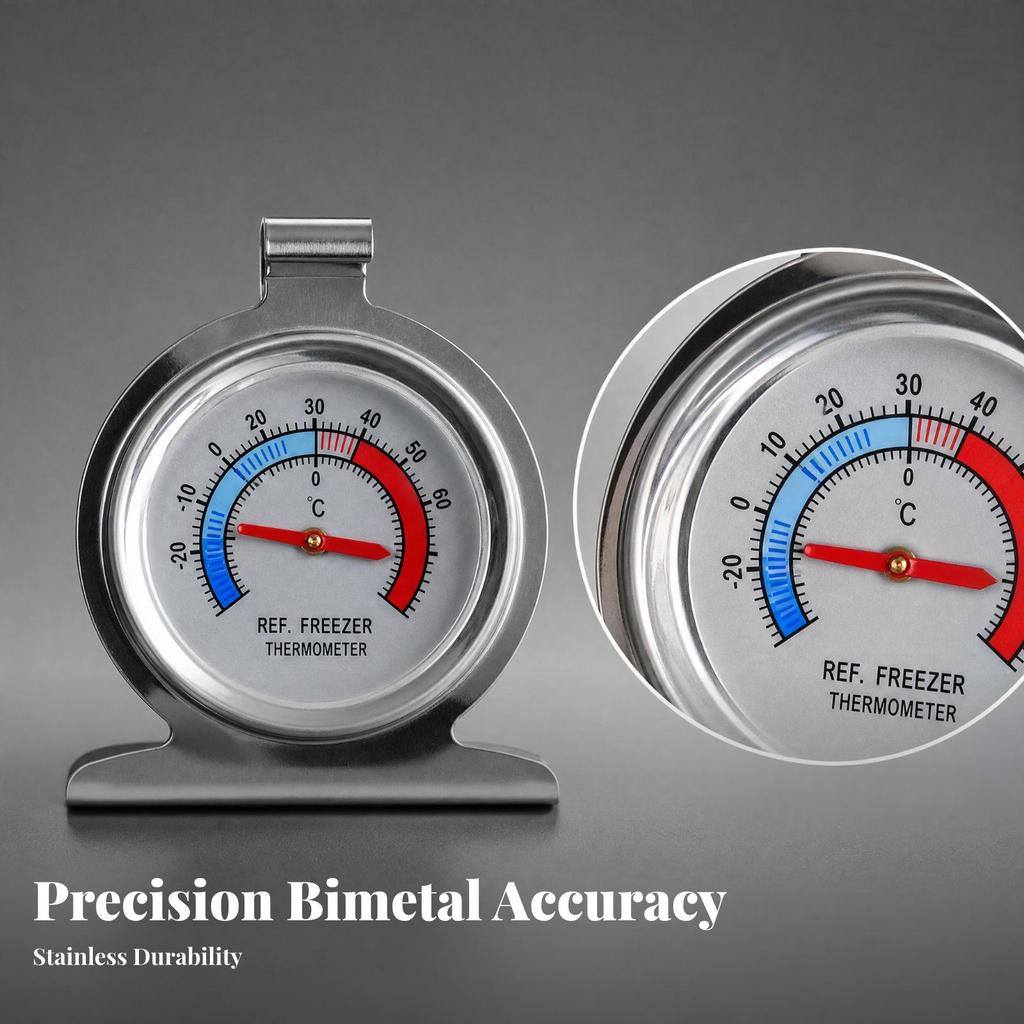 Cold Room Thermometer Stainless Steel Refrigerator with Base Compact