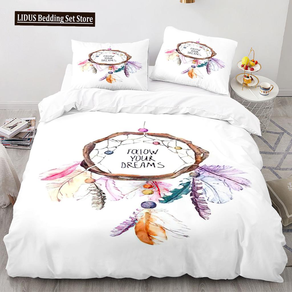 Dreamcatcher Duvet Cover Set 3D Print Feather Sun Moon Polyester Comforter Cover King Queen Twin Full Size For Kids Boys Girls