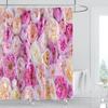 1Pcs Fresh Flowers Style Waterproof Shower Curtain, Blue Butterfly Of Flower Bathroom Decoration Curtain, With Plastic Hooks