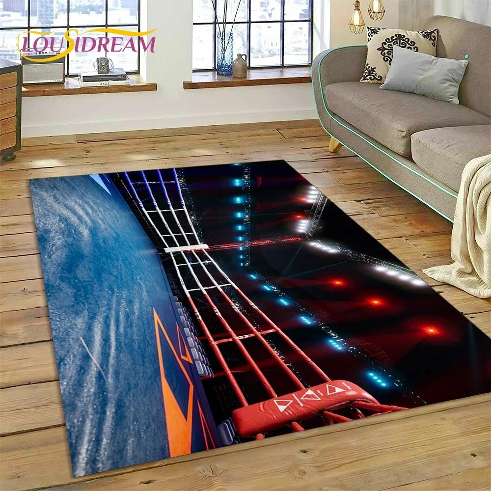 Boxerské rukavice Boxer Fight Kreslený koberec Koberec do obývacího pokoje Ložnice Domácí dekorace, Podložka na podlahu Protiskluzová Dekorace na pohovku Rohožka