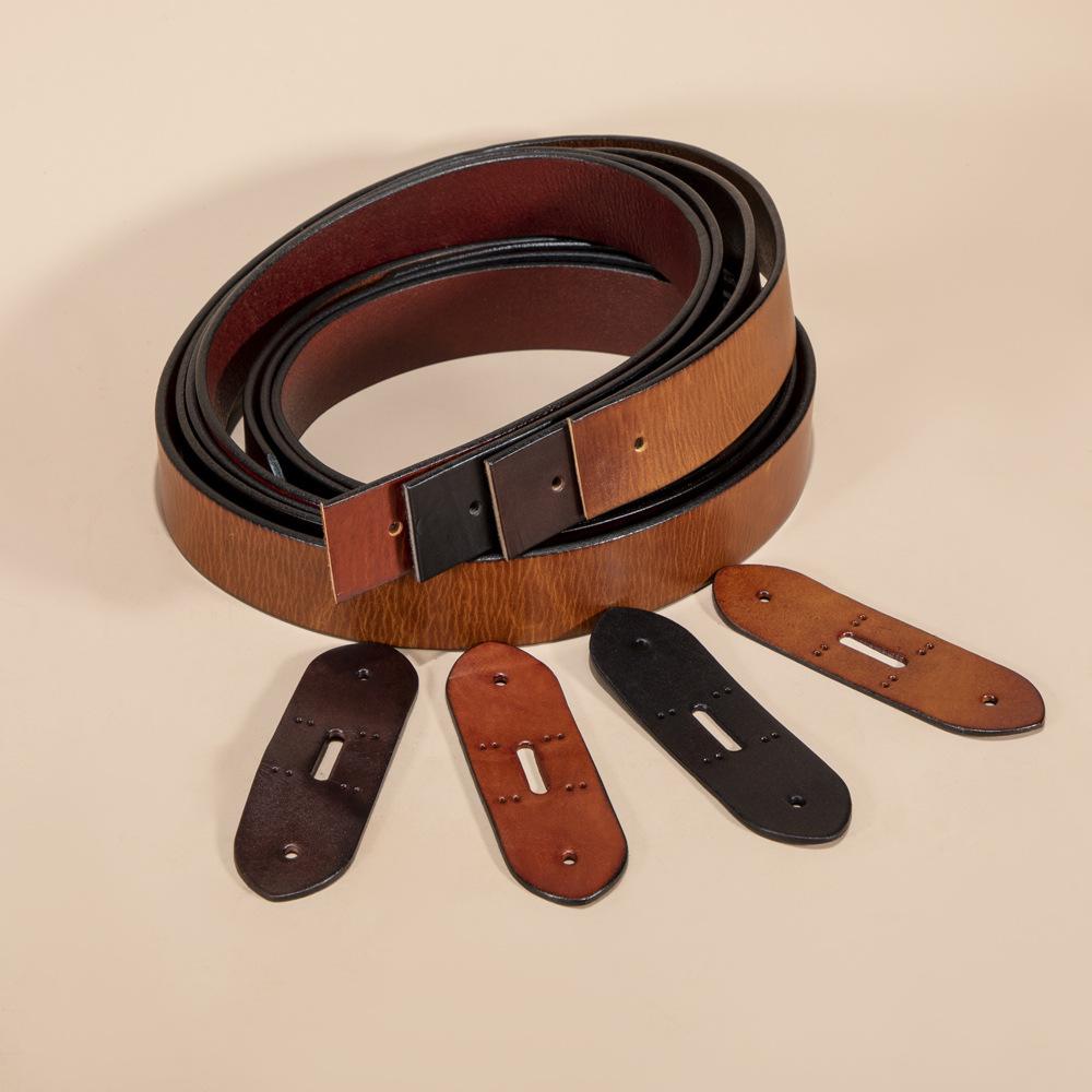 First Layer Tree Paste Leather Cowhide Belt Strip Men'S Genuine Leather Without Button Head Lead Ring Belt