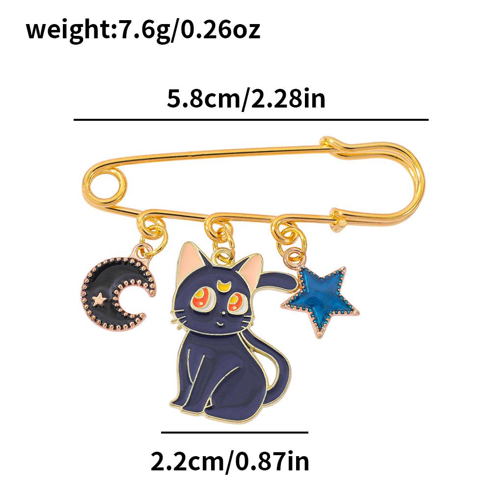 Милый Металлический Значок с Персонажем Сейлор Мун Брошь-Булавка из Сплава с Кошкой Луной Черной Кошкой Белой Кошкой