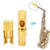 Ongwan Alto Saxophone Mouthpiece, Gold Plated Metal Slide Type, 5C, with Mouthpiece Pad and Cap, Suitable for Professional and Beginner Saxophone Play