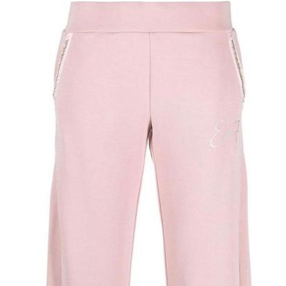Emporio Armani Solid Color Elastic Waist Loose Pleated Tapered Knit Sweatpants Women bottoms Pink 6RTP60-TJDCZ-1418