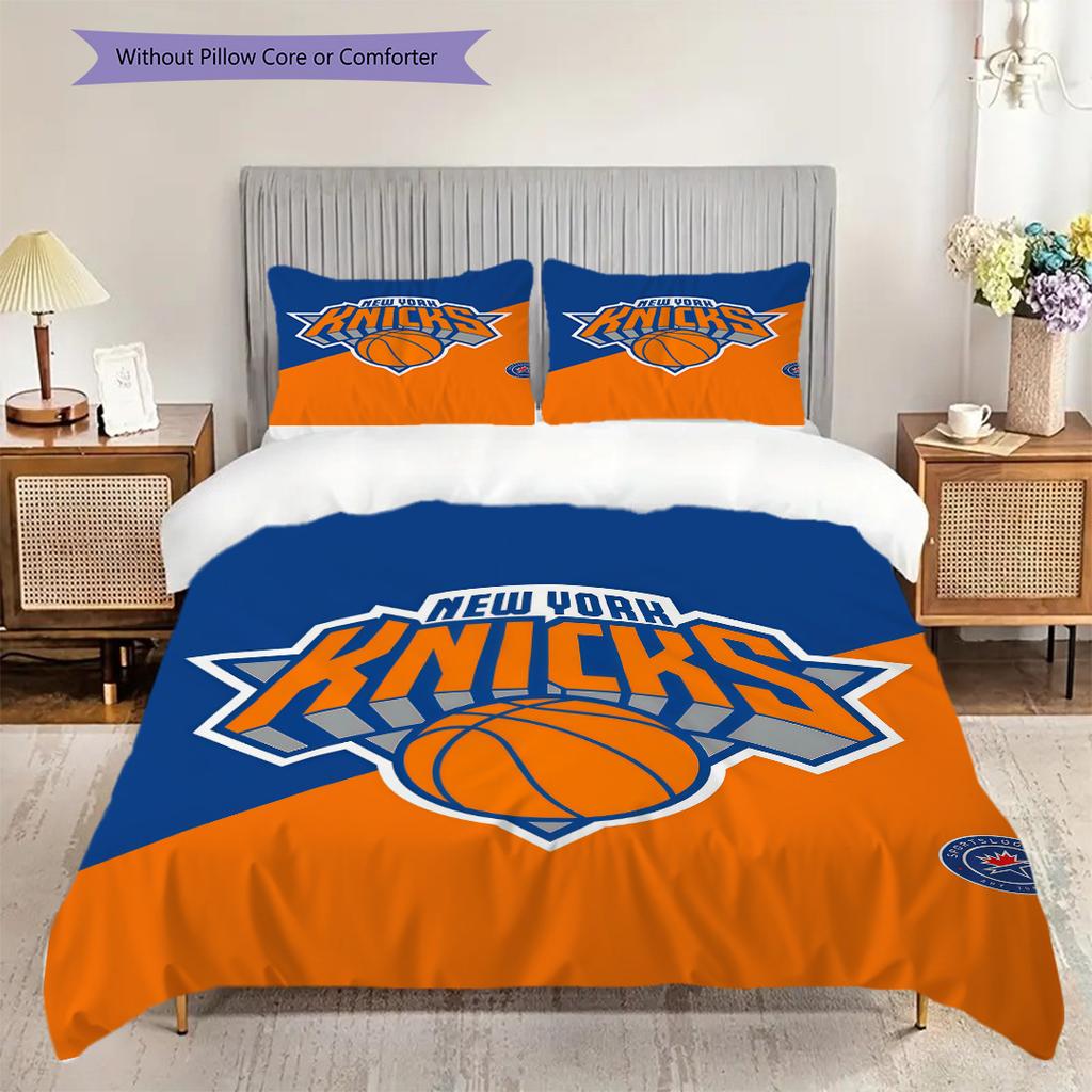 New York Knicks Colori Audaci Set Dinamico Tre Pezzi(1 * copripiumino + 2 * federa, senza nucleo)Copripiumino e federa Morbido e confortevole
