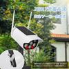 Outdoor Solar-Powered Motion Sensor Light, Clip-on, Waterproof, Dummy Camera Design, Security Camera Style, Red Light Deterrent, Daylight Color,