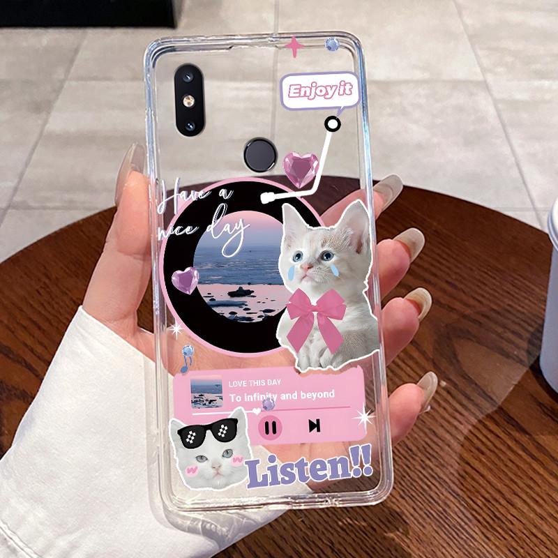 Jelly Casing For Xiaomi Mi Mix 2s Fundas Protective Coque Clear Silicone Soft TPU Back Cover Cute Rabbit Cat Dinasaur Phone Case