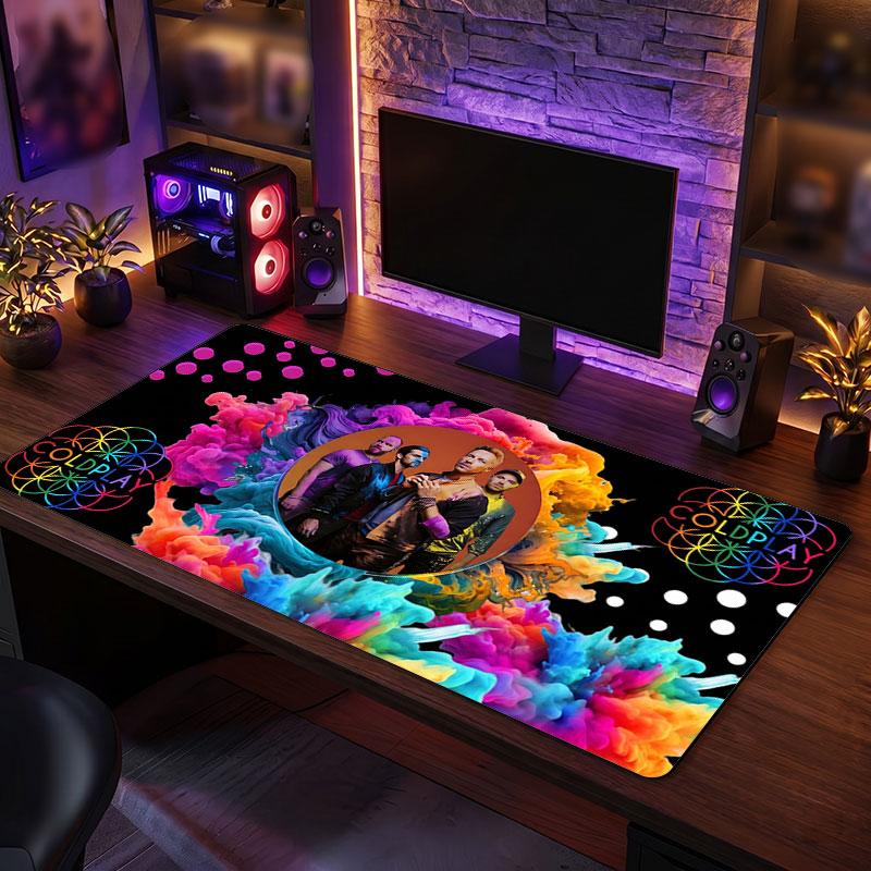 Big Mouse PadColdplay Extended Soft Desk Mat Gaming Office Computer Table Decor Mat