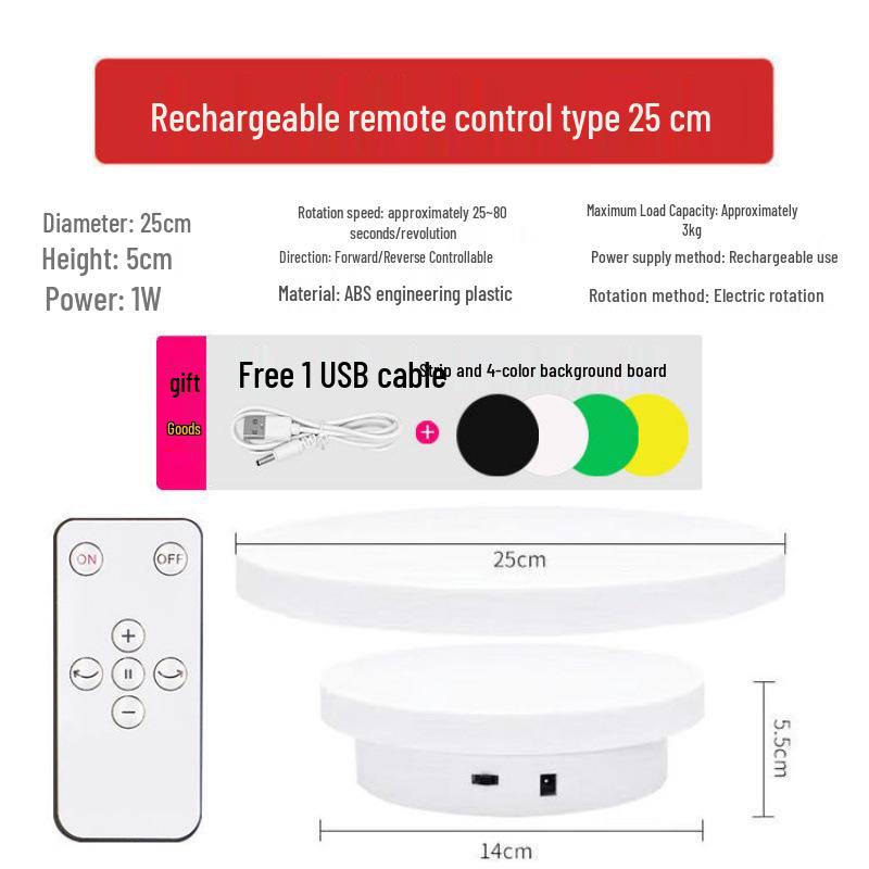Electric Rotating Display Stand with Remote Control for Photography & Live Streaming