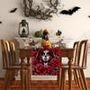 Day of The Dead Table Runner Dia De Los Muertos Tablecloth Sugar Skull Roses Mexican Fiesta Halloween Party Decoration and Supplies for Home Kitchen