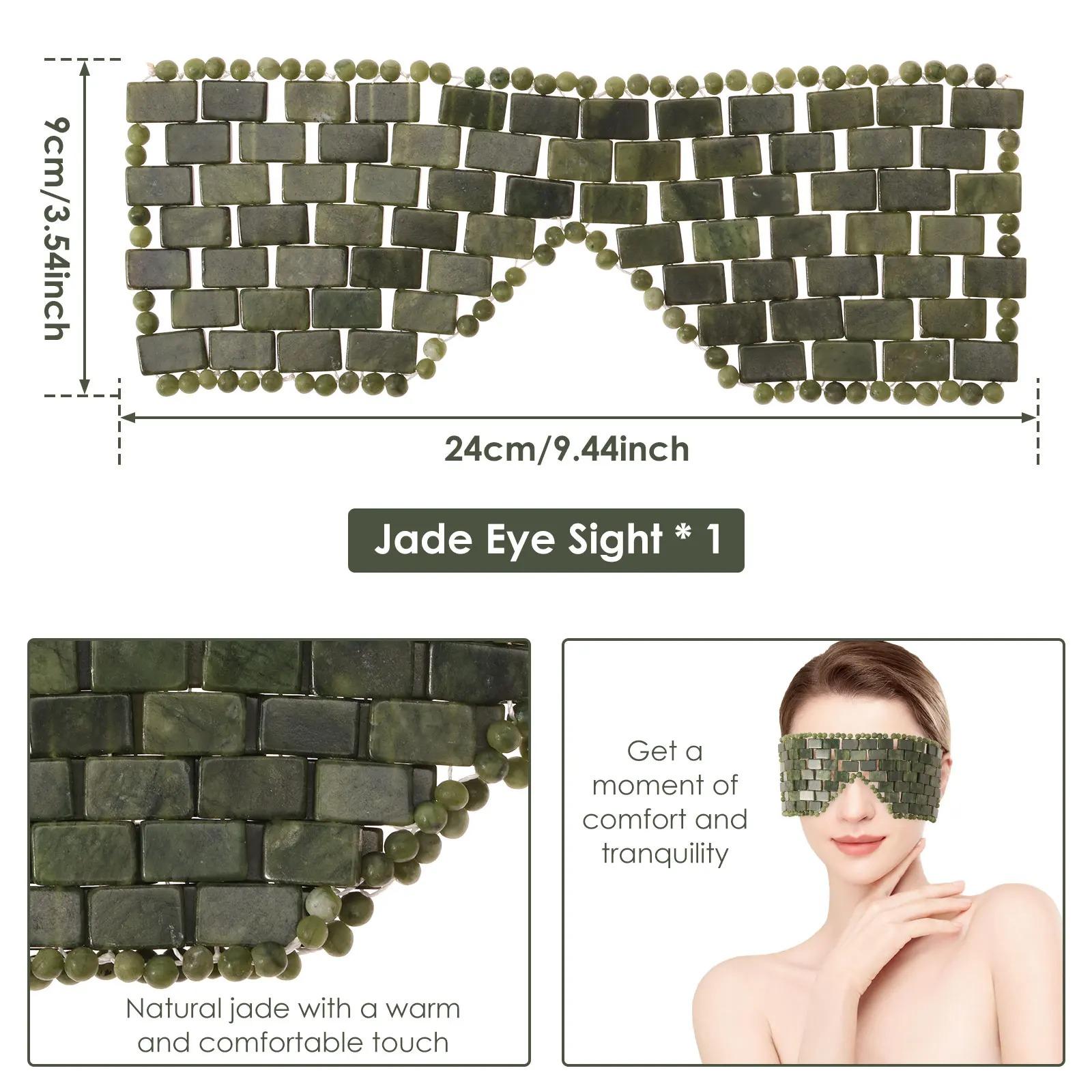 

Натуральный нефрит Охлаждающая маска для лица и глаз Инструмент для ухода во время сна Домашний салон красоты SPA Уход за кожей Портативный Многоразовый Мягкая посадка 1 pcs зелёный