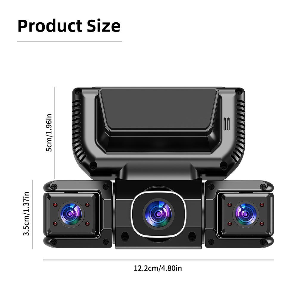 1080P Quad Dashcam mit 4-Kanal-Aufnahme, WiFi, Parkmodus & Smartphone-Synchronisation