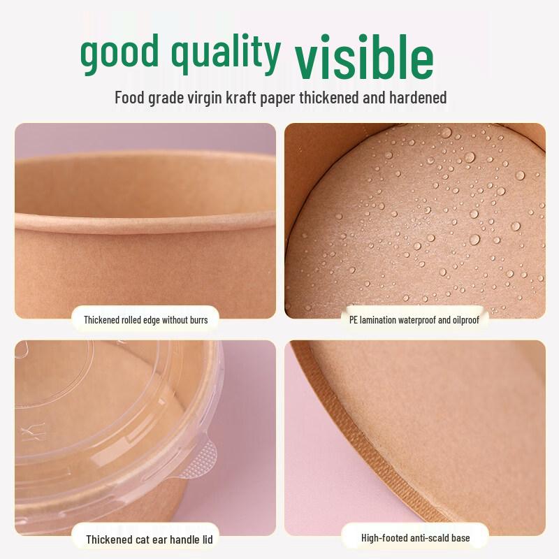 Einweg-Lebensmittelbehälter aus Kraftpapier mit Deckeln