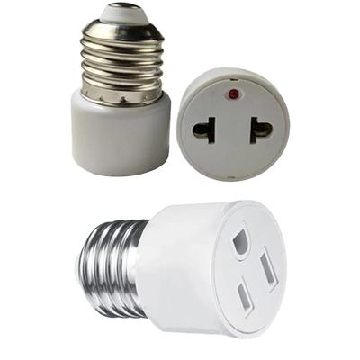 E26/E27 Bulb Base Screw Adapter Flame Retardant Prong Outlet Plug Converter Prong Light Socket Outlet Fit for 2/3 Prong Convert