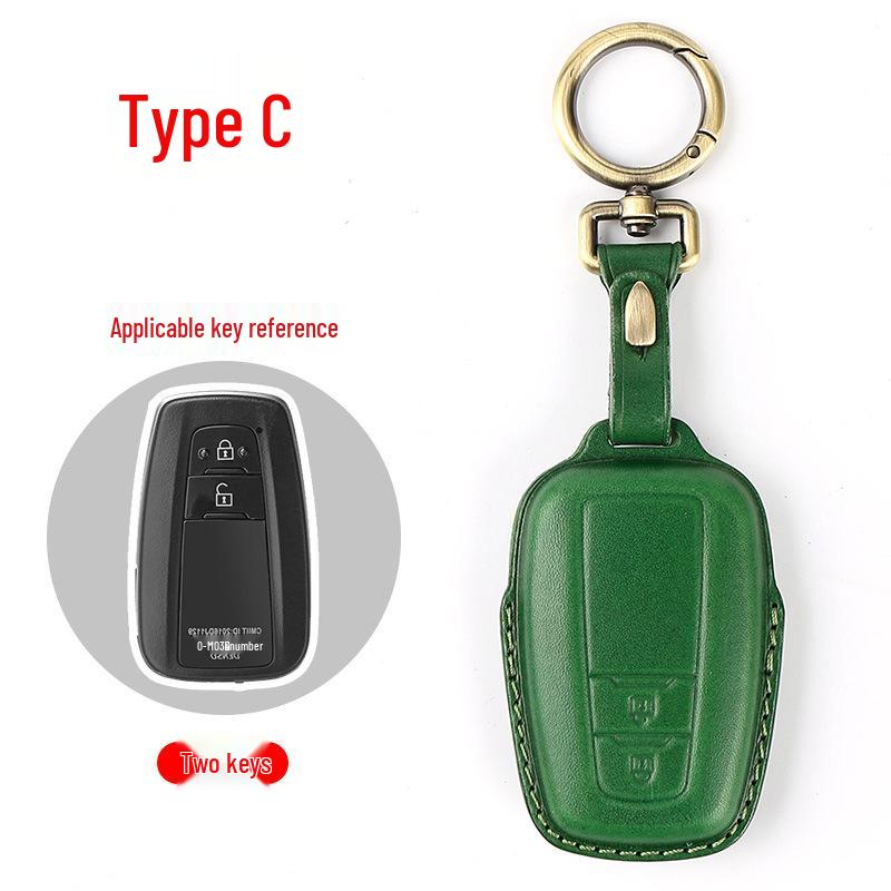 Genuine Leather Key Case for Toyota: Camry, Corolla, Highlander, RAV4, CHR, and Levin.