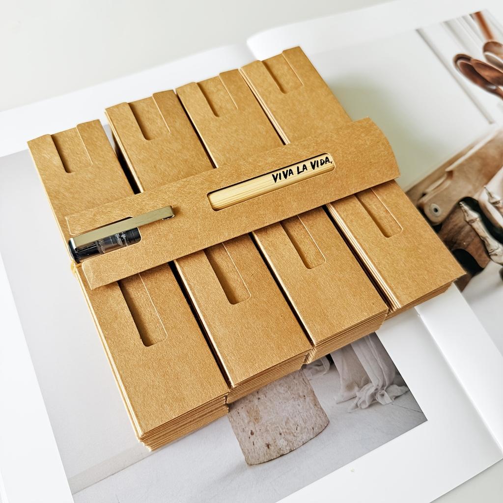 50pcs Kraft Paper Pen Sleeves - Cardboard Single Pen Pouches with Slot Cut-Out Design,Scratch-Resistant Protector Holders
