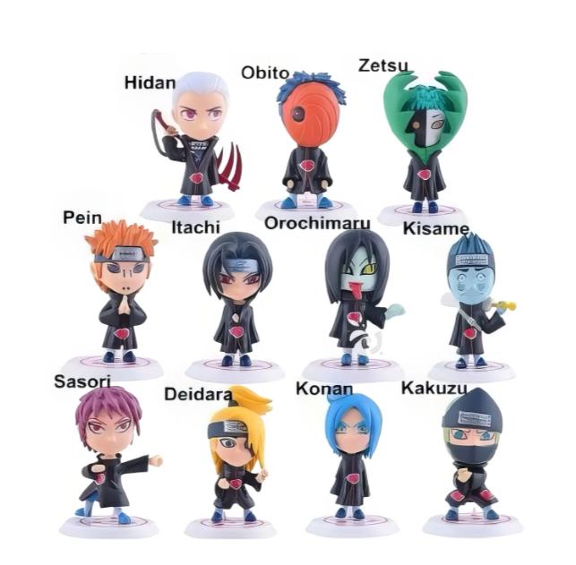 Set of Figures Naruto Naruto Shippuden Itachi Uchiha, Obito, Zetsu, Deidara and Others. 10 Cm 11-in-1