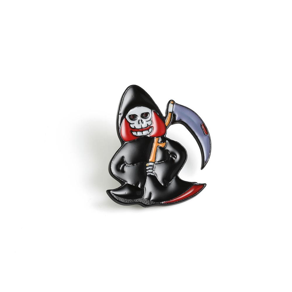 European & American Skull Drip Oil Brooch - Creative Punk Denim Badge Alloy Pin Corsage, New Style.