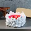 Unique Candle Holder Molds Crafting Molds Skull Shape Candle Base Moulds Silicone Texture for Crafting Candlesticks