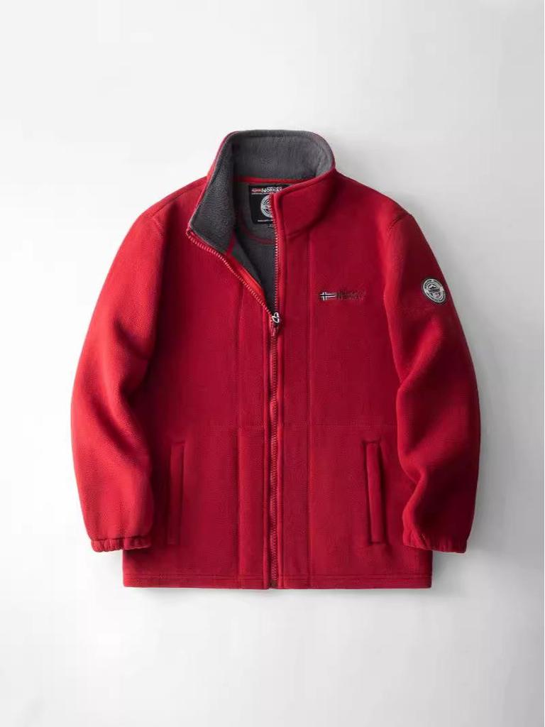 Norwegen Dickes Fleecegefüttertes Warmes Jacke: Doppellagige Baumwolle, Kältebeständig, Stehkragen, Mehrere Taschen, Übergröße.