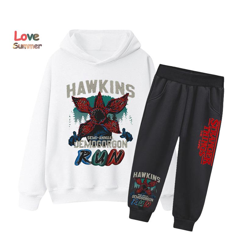 2025 Günstige Beliebte Neuerscheinungen für Jungen Mädchen Lässige Stranger Things Kleidung Grafiken Alltagsstil Herbst Winter Kapuzenpullover Trainingsanzug