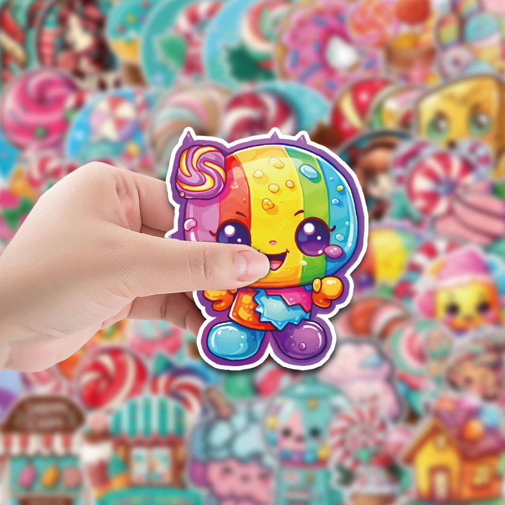 50 Candy Series Graffiti Stickers Mobile Phone Computer Stationery Box Decoration Stickers Waterproof Creative Children's Cartoon Stickers