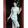 Green 1011 summer new new Chinese style improved young wide Chinese style long temperament cheongsam skirt