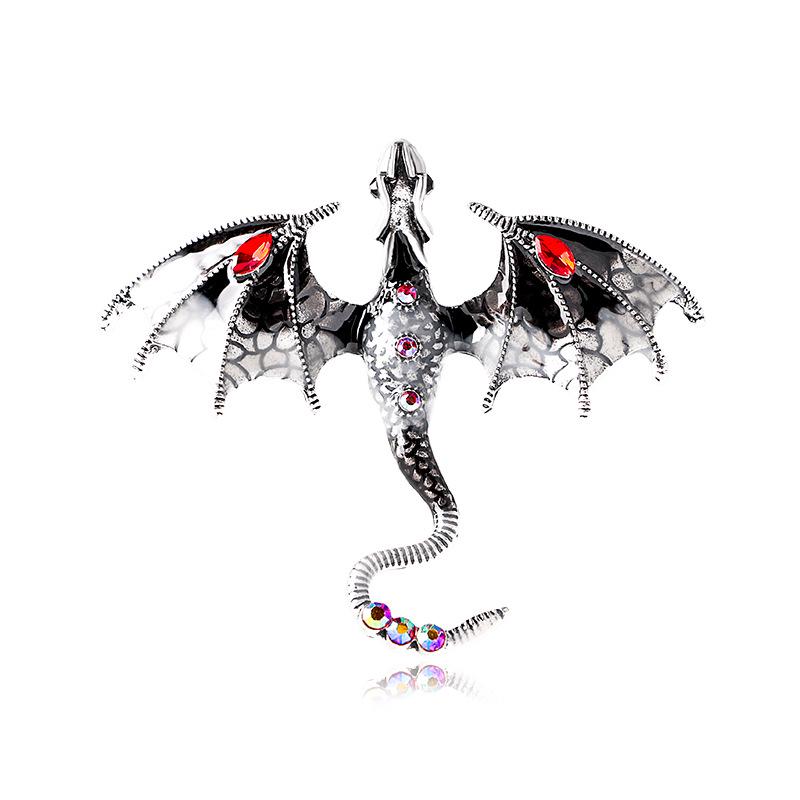 Retro Drip Oil Cartoon Dragon Brooch - Men's Suit Pin Accessory