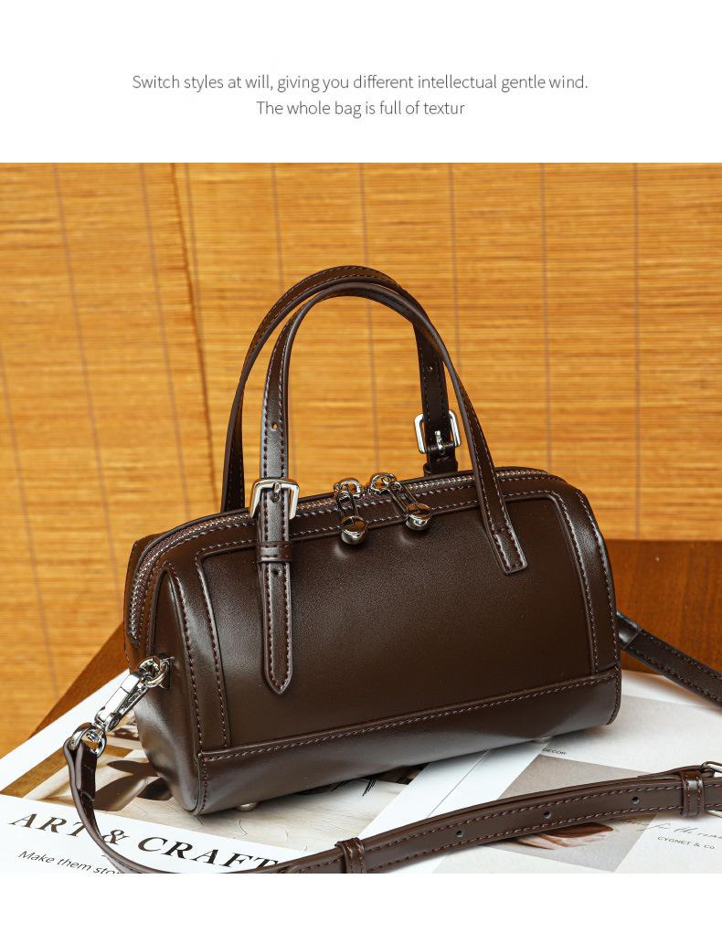 

Design Handbag Bag Women S Spring Simple Fashion Solid Color Trend Leather Shoulder Bag 20*10*12 кавовий