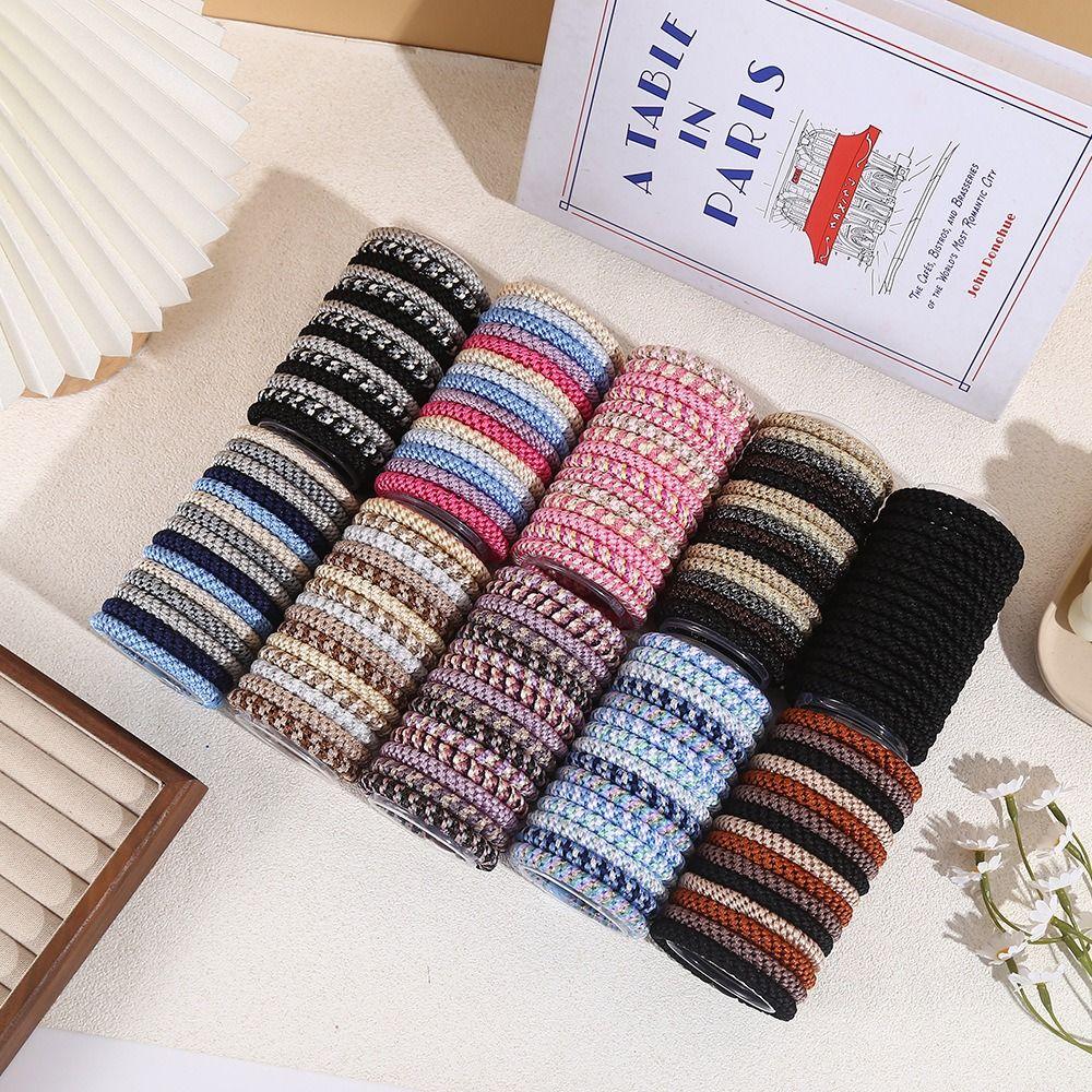 15Pcs/Set Braided Twisted Hair Rubber Bands High Elastic Ponytail Hairbands Hair Accessories