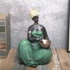 African Statue and Sculptures for Home Decorations African Lady Figurines Collectible Art Crafts Tabletop Centerpieces